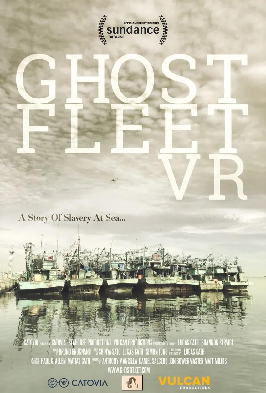 Ghost Fleet VR official Sundance 2019 poster featuring fishing boats